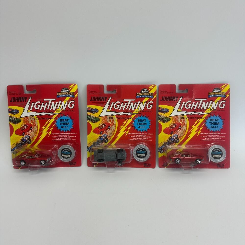 Lot of 3 NIP Johnny Lightning 'The Challengers' Custom Mustang Die-Cast Cars